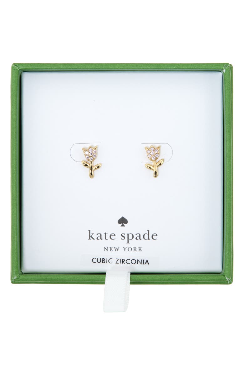 Kate Spade New York mini tulip stud earrings, Main, color, Pink/ Gold