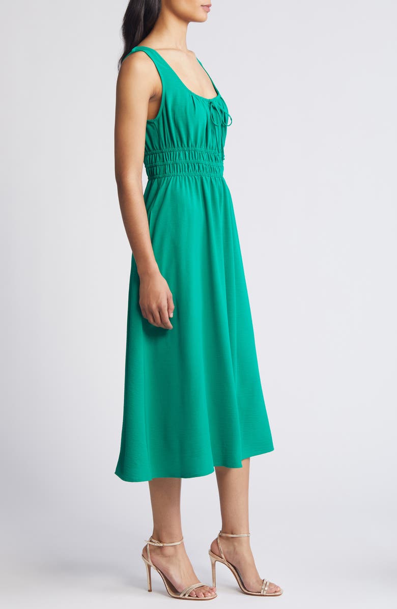 Connected Apparel Shirred Waist Midi Dress, Alternate, color, 