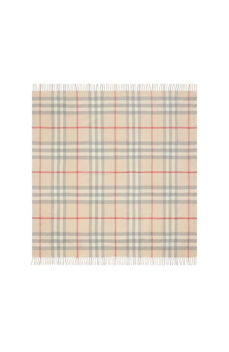 Burberry Check Wool Baby Blanket, Alternate, color, Pale Stone