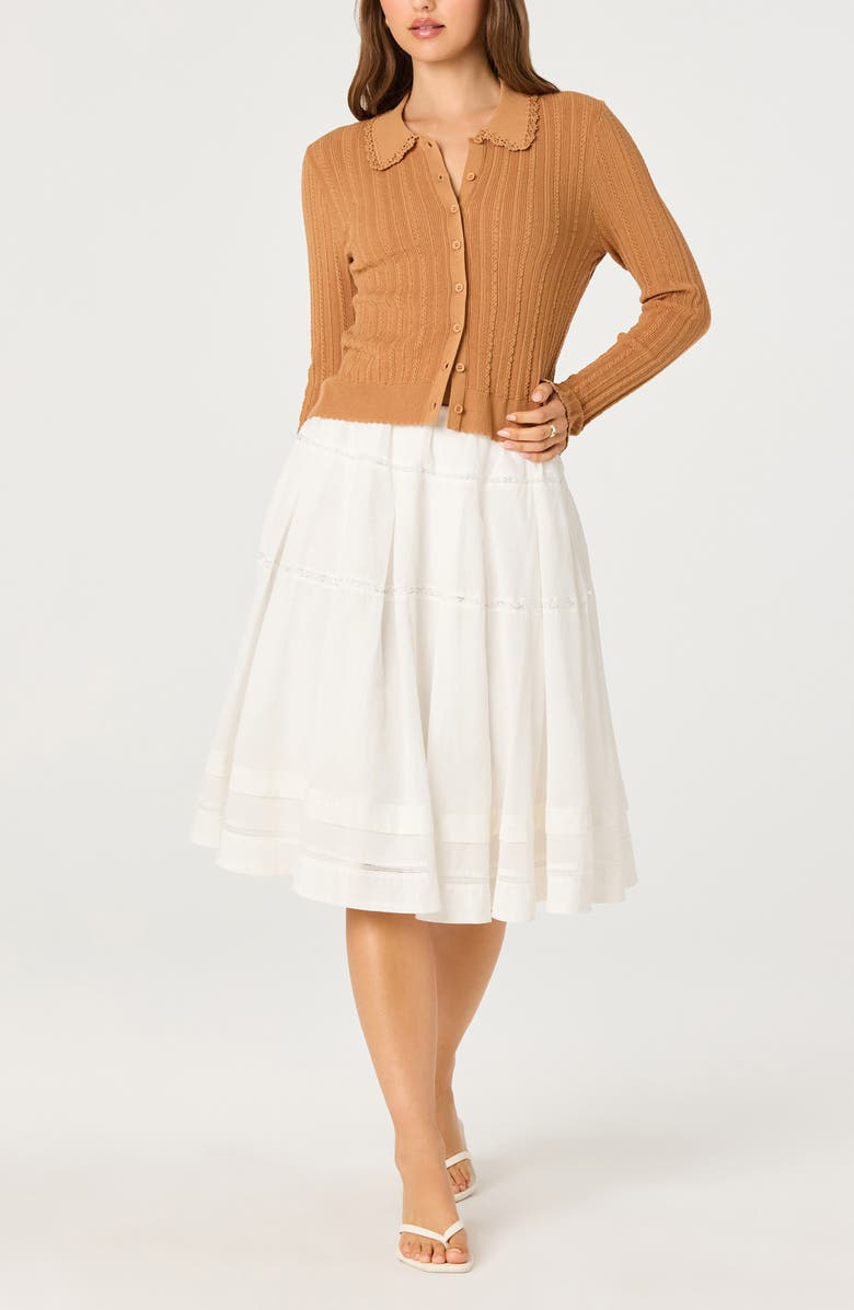 ASTR the Label Wrenlee Lace Trim Skirt, Alternate, color, White