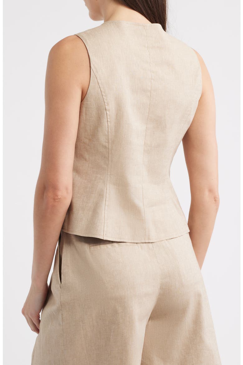 Crewneck Cutaway Vest, Alternate, color, PEBBLE