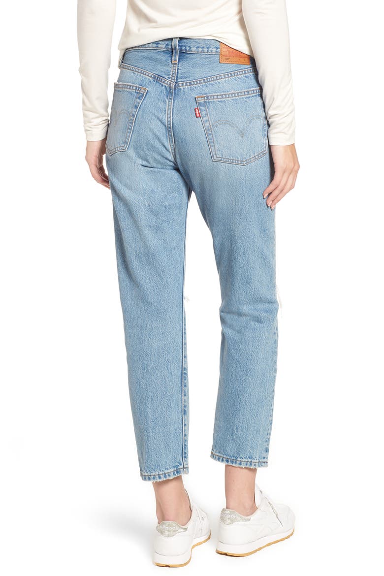 Levi's® 501® Ripped High Waist Crop Jeans, Alternate, color, AUTHENTICALLY YOURS