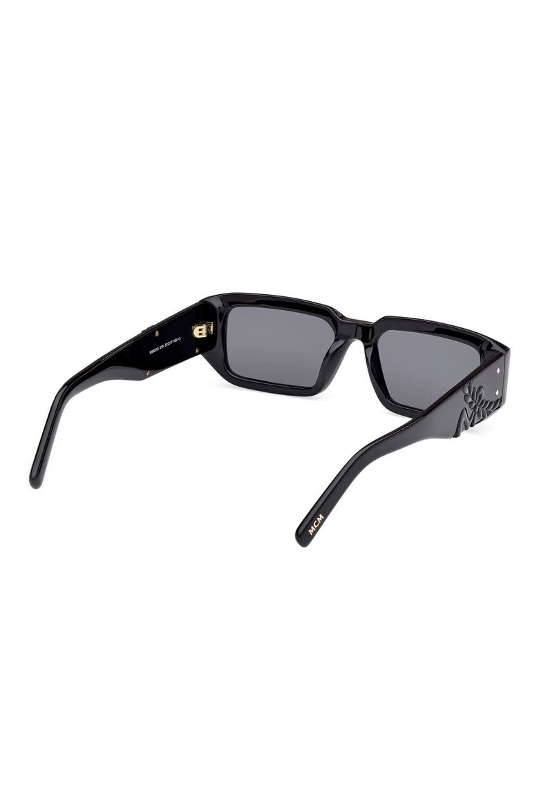 53mm Rectangular Sunglasses, Alternate, color, SHINY BLACK / SMOKE