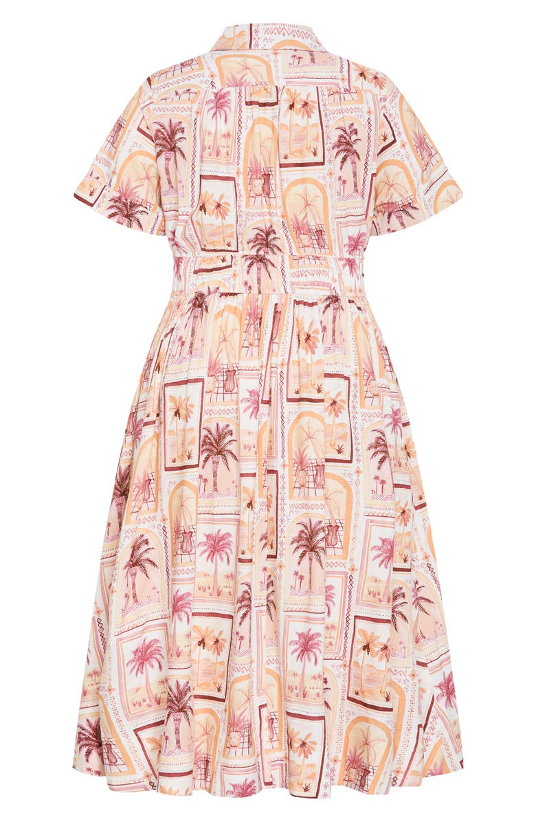 City Chic Lana Postcard Print Maxi Shirtdress, Alternate, color, Postcard Soiree