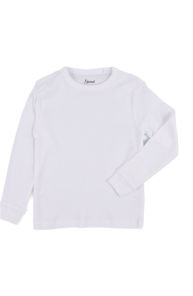 Leveret Kids Long Sleeve T-Shirt, 100% Cotton, Solid Colors, Alternate, color, White