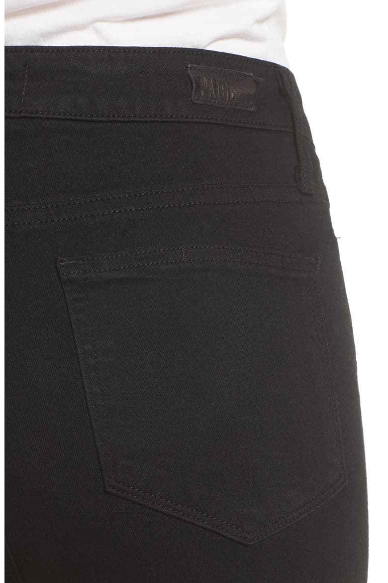 Hoxton High Waist Straight Raw Hem Ankle Jeans, Alternate, color, BLACK OVERDYE