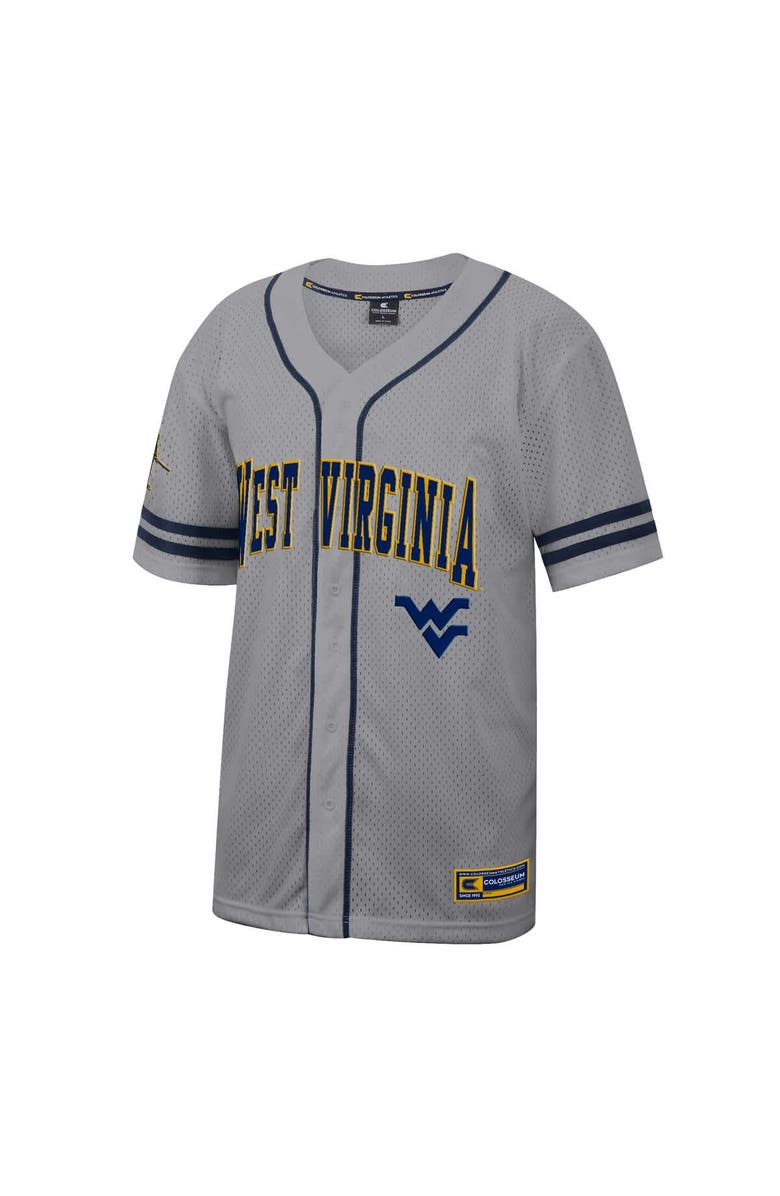 COLOSSEUM Men's Colosseum Gray West Virginia Mountaineers Free Spirited Baseball Jersey, Alternate, color, Gray