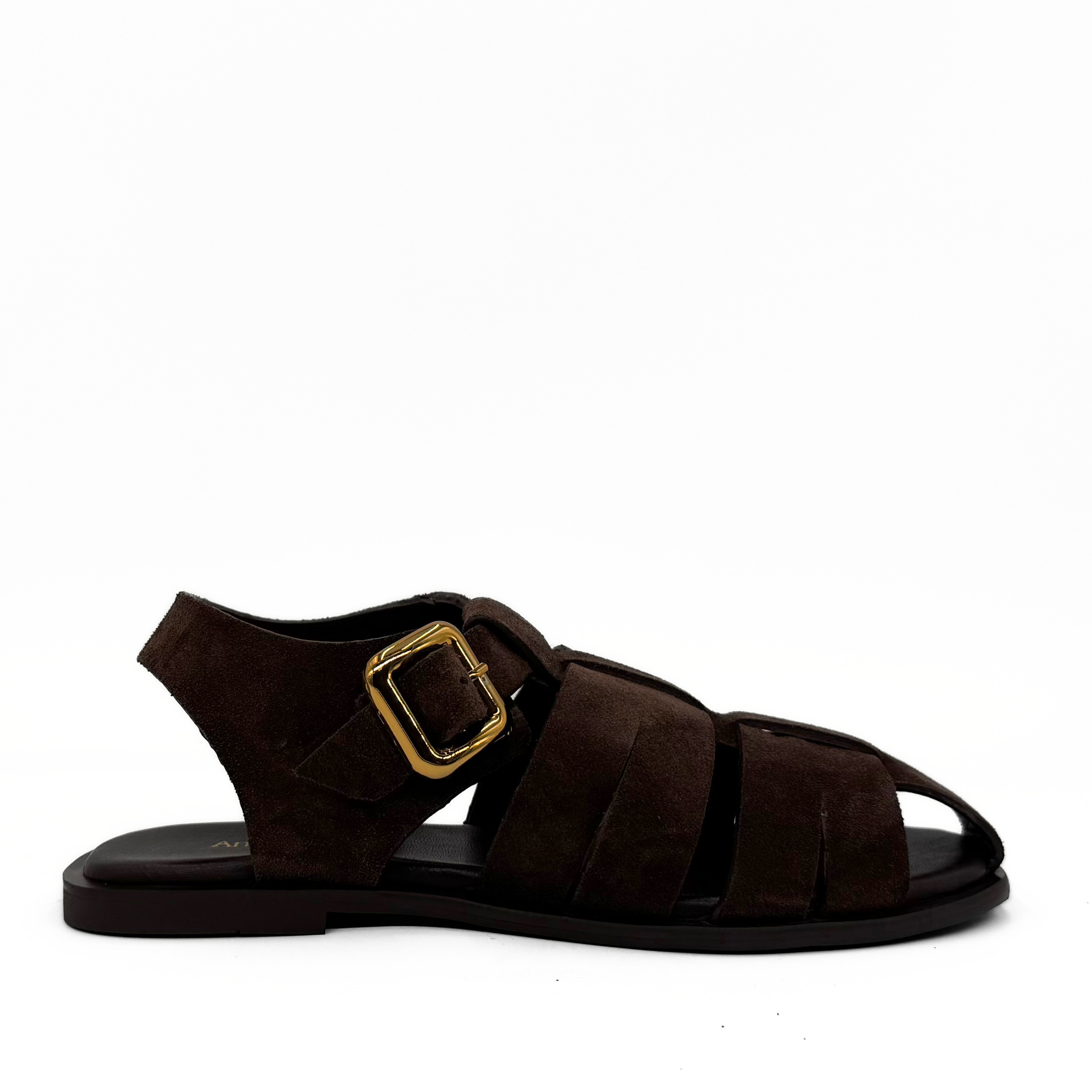 Amie Rafa Bertha Suede Fisherman Sandals, Main, color, Brown