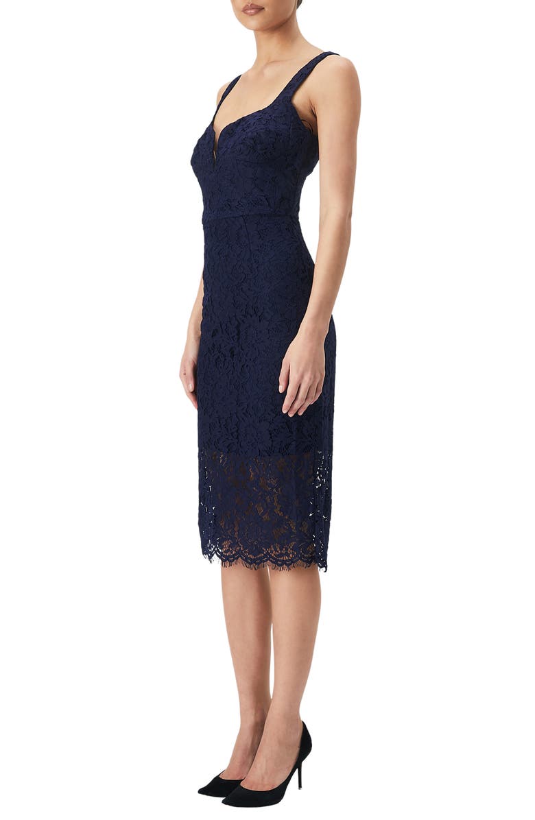Bardot Adeline Lace Sheath Midi Dress, Alternate, color, 