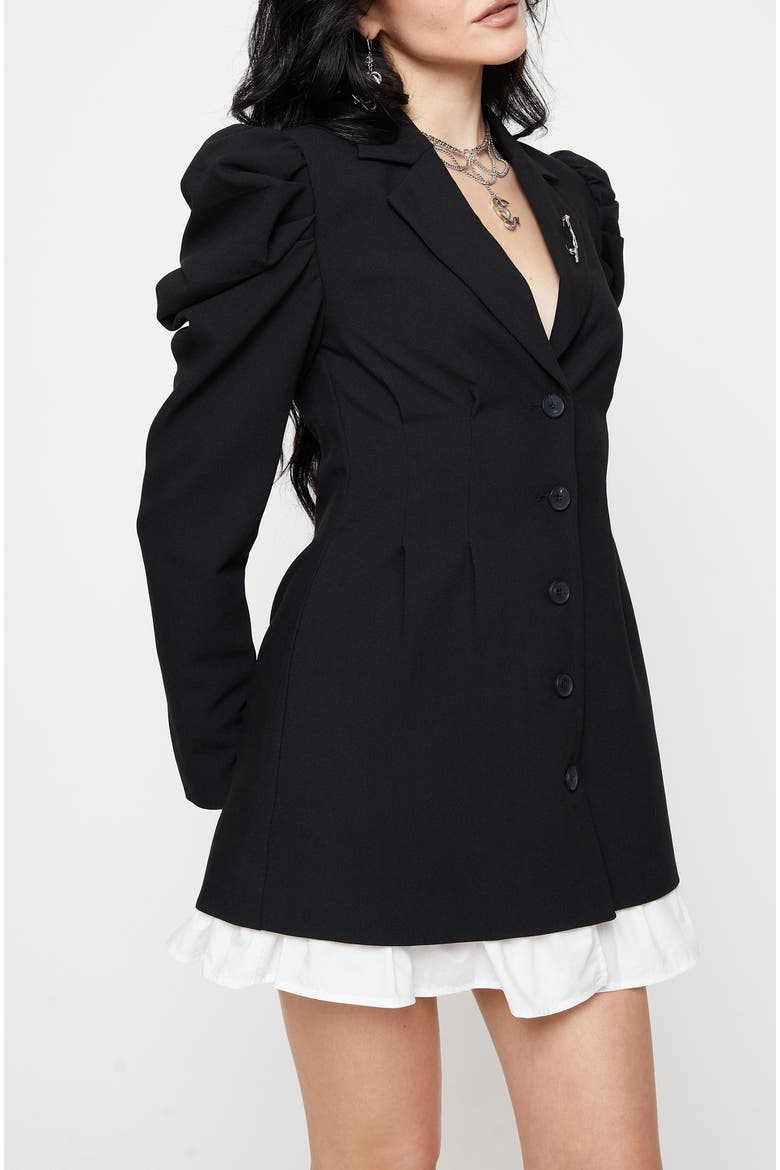 Maura Tailored Blazer Dress, Alternate, color, Black
