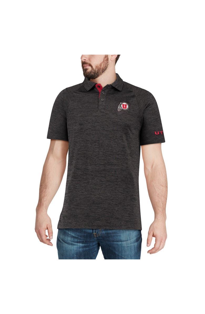 COLOSSEUM Men's Colosseum Black Utah Utes Down Swing Polo, Alternate, color, Heather Black
