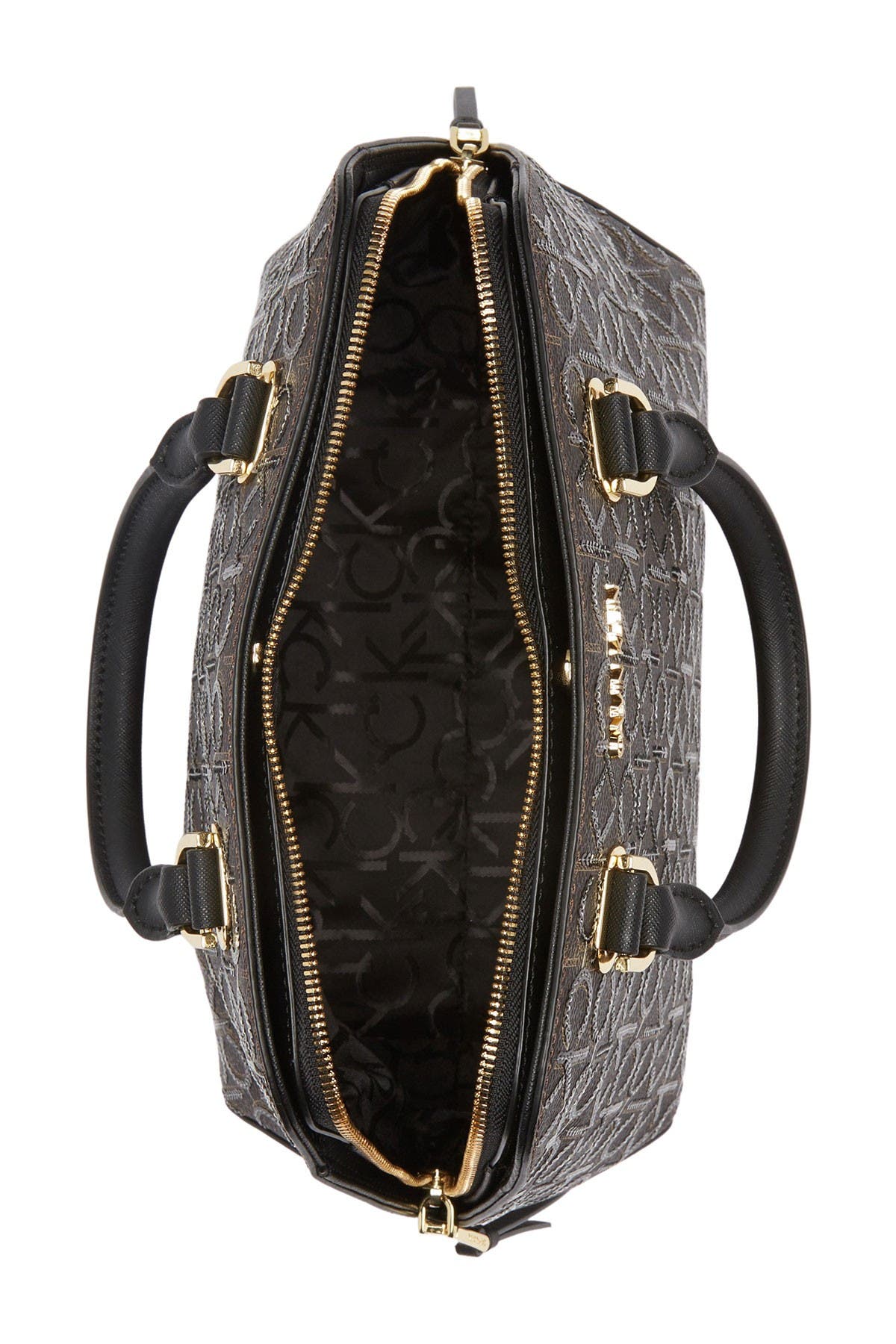 Calvin Klein Hayden Signature Triple Compartment Shoulder Bag Satchel, Alternate, color, 