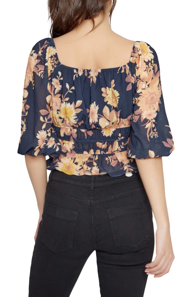 Lost + Wander Poets Floral Dream Top, Alternate, color, Black-Taupe