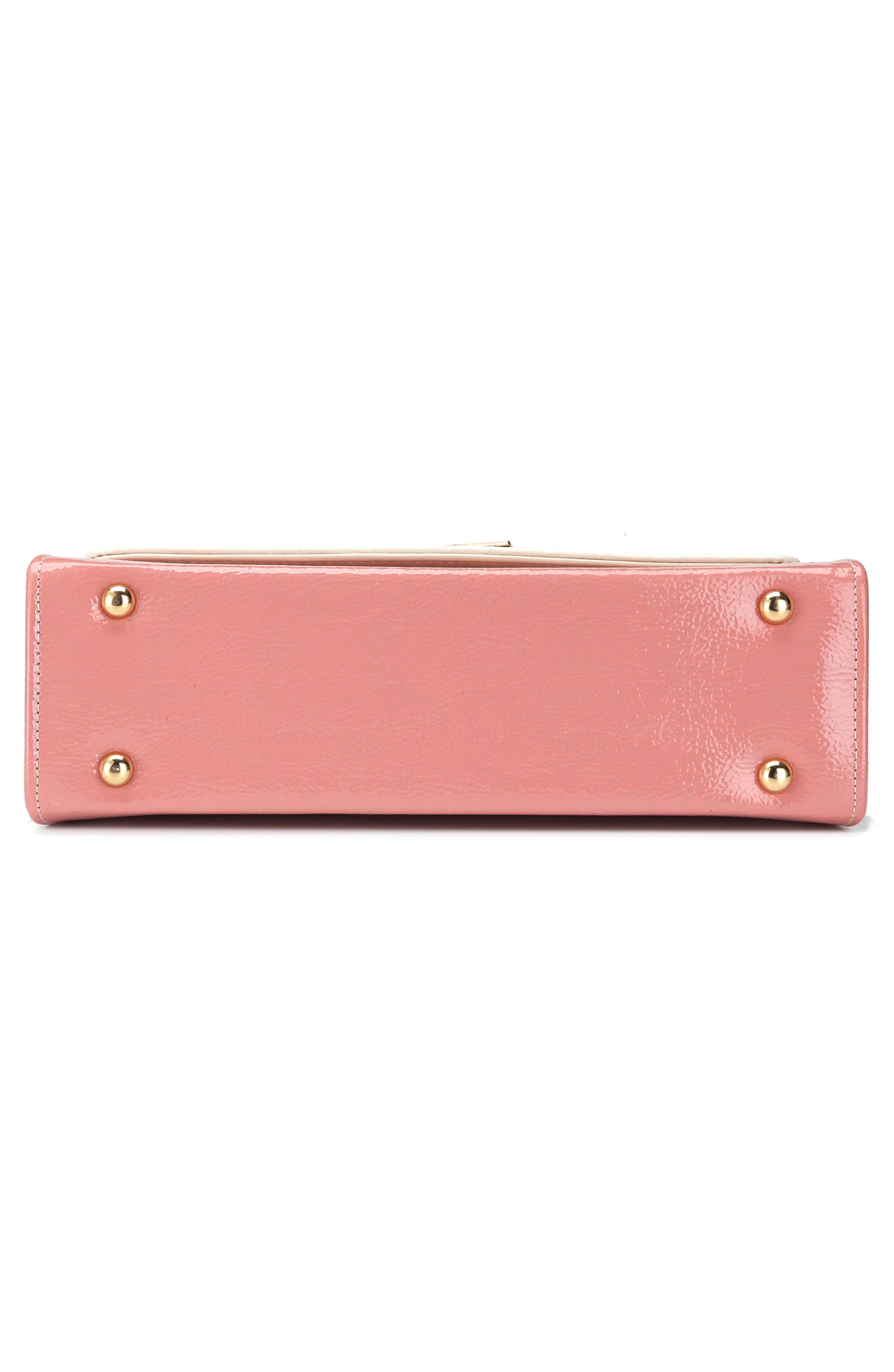 Patent Faux Leather Handbag, Alternate, color, BLUSH MULTI
