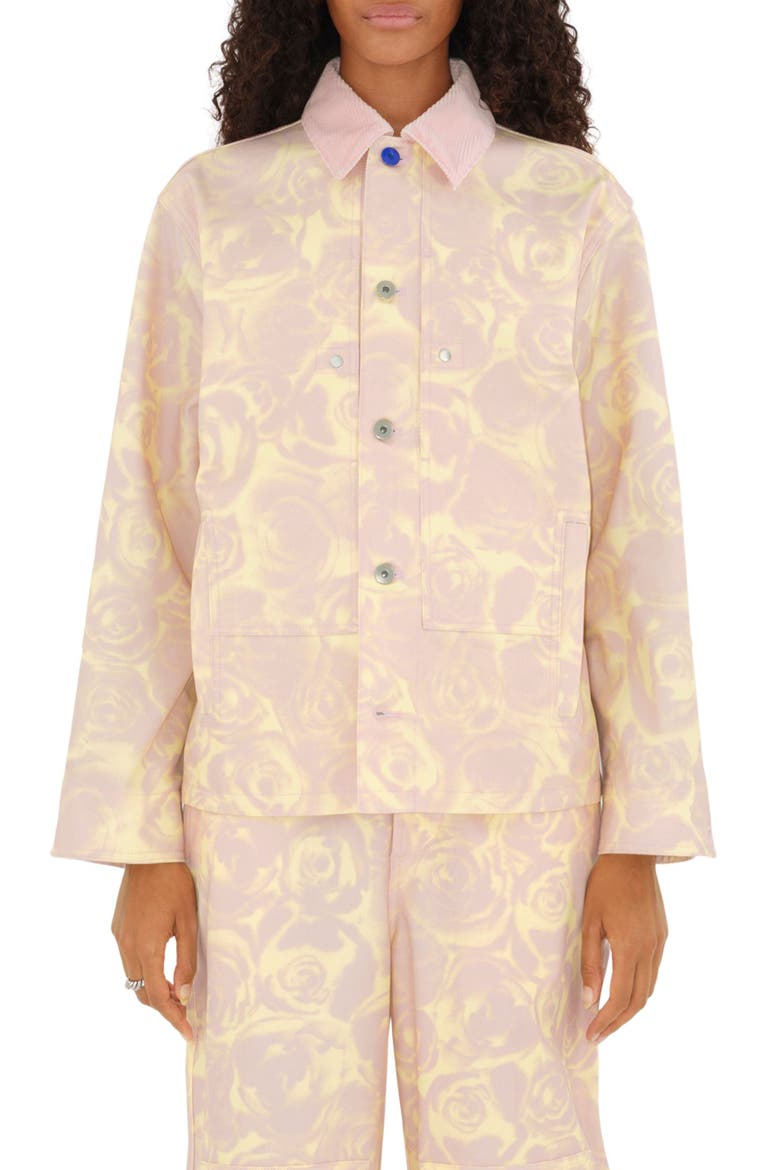Rose Print Shirt Jacket, Main, color, CAMEO IP PATTERN