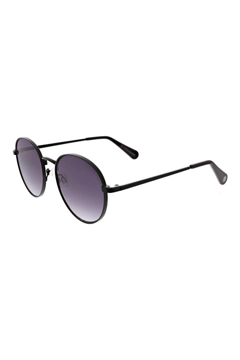 54mm Round Sunglasses, Alternate, color, MATTE BLACK