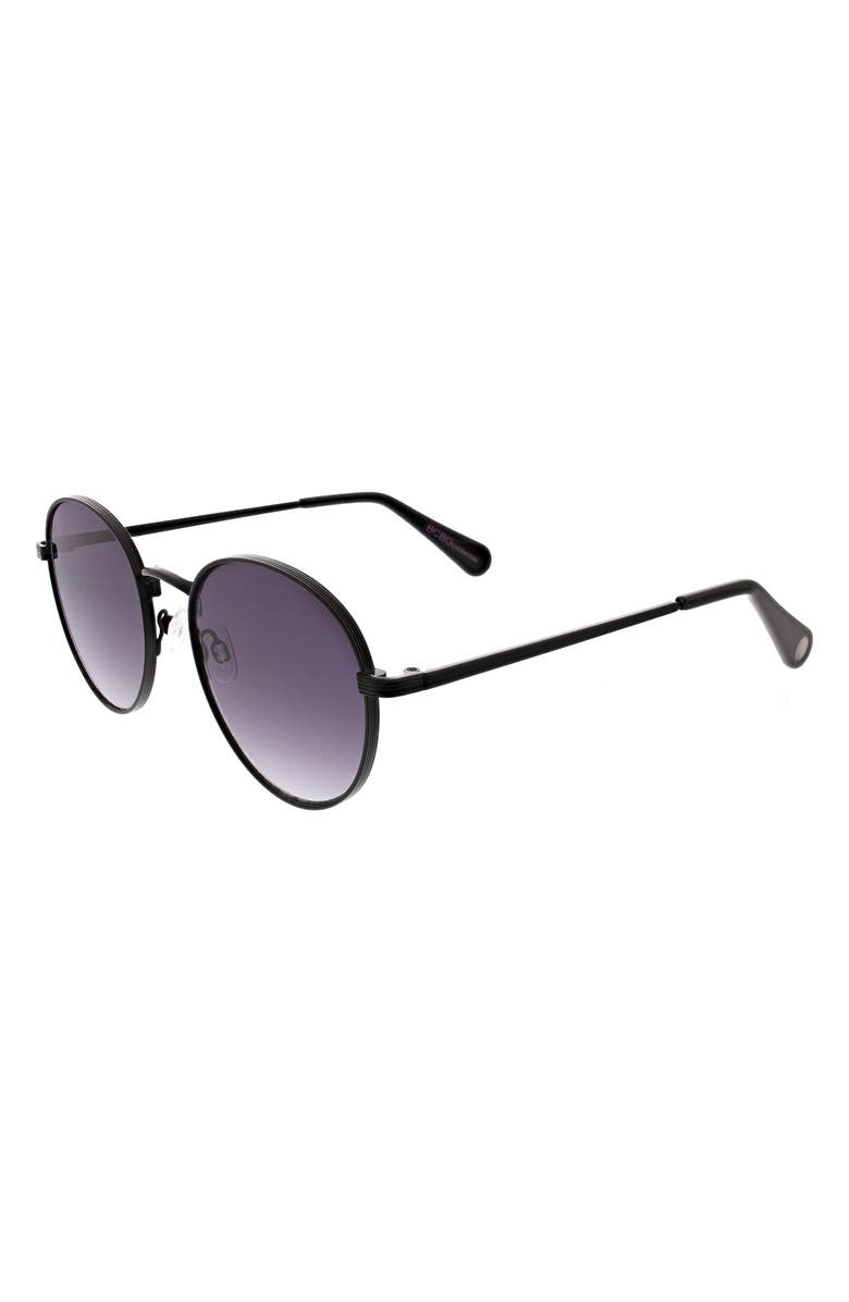 BCBG 54mm Round Sunglasses, Alternate, color, Matte Black