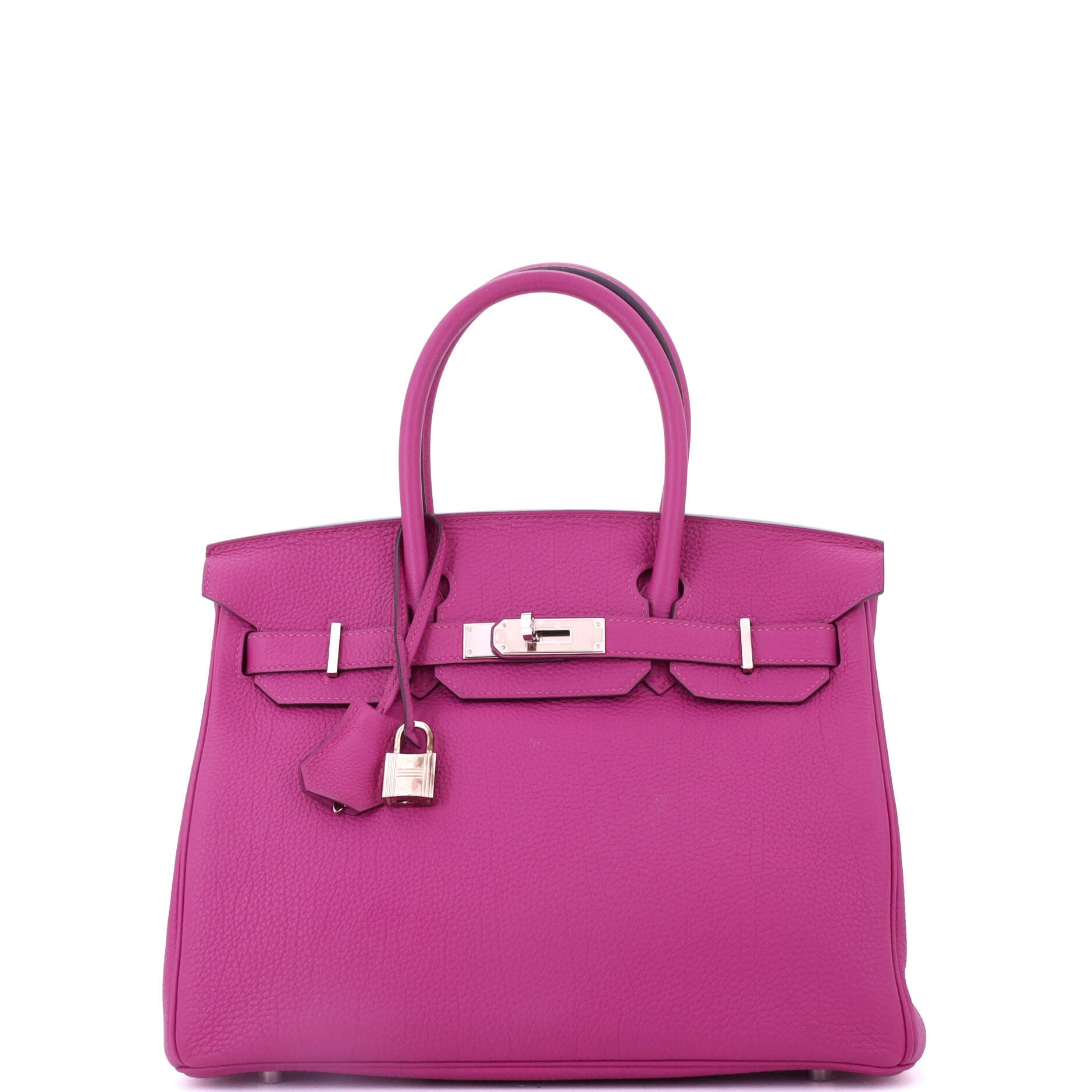Pre-owned Hermes  Hermes Birkin Handbag Pink Clemence With Palladium Hardware 30 In Purple