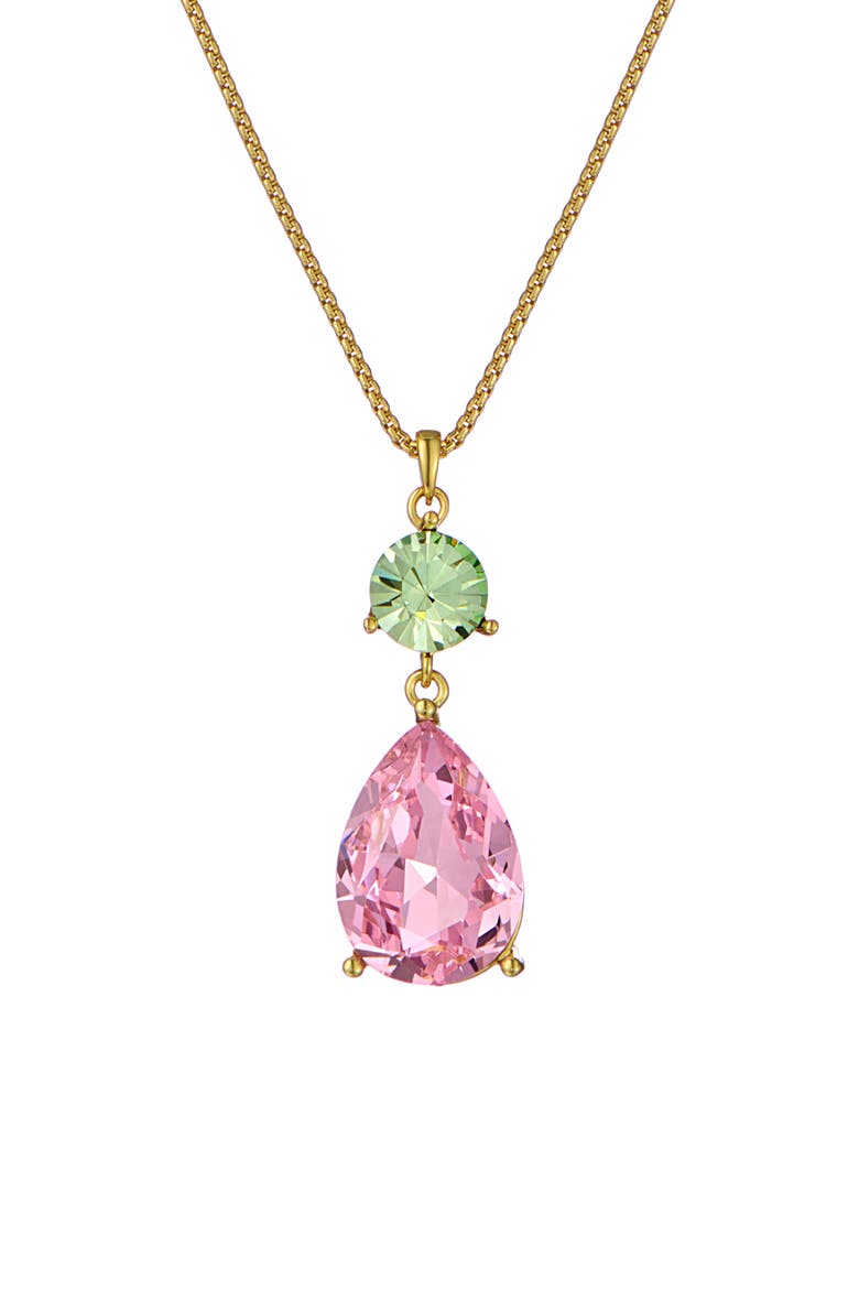 Tearsa Crystal Teardrop Pendant Necklace, Alternate, color, METALLIC GOLD