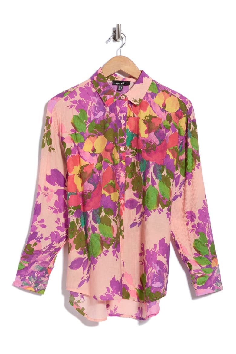 Floral Button-Up Shirt, Alternate, color, MULTI FLORAL
