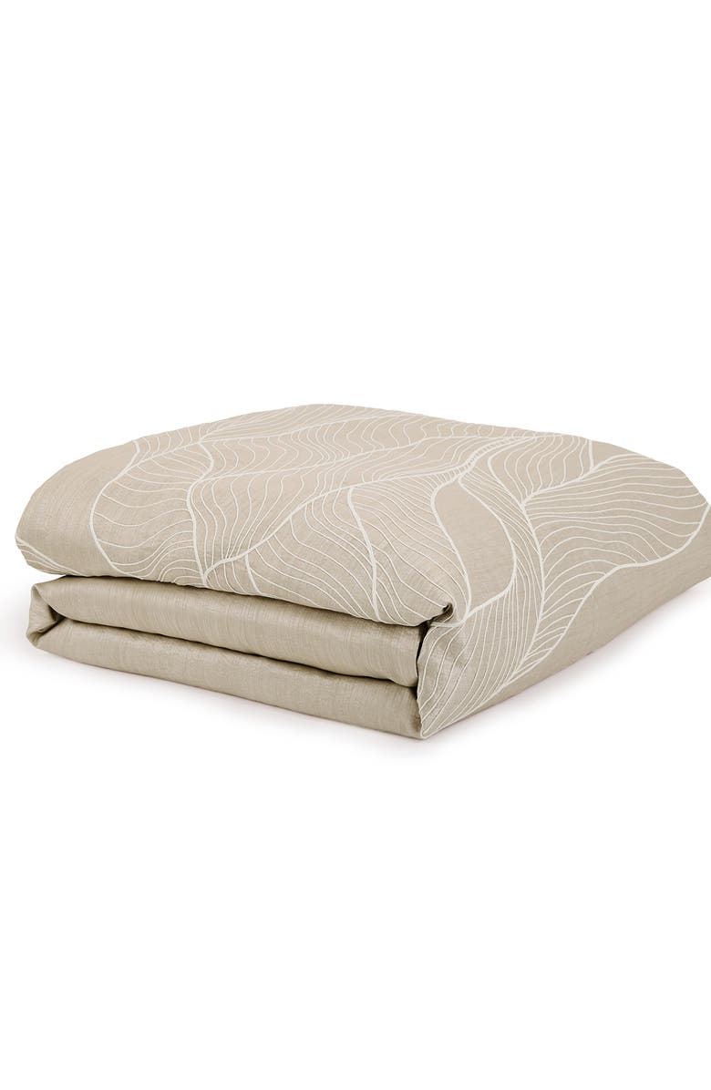DONNA KARAN Dusk Embroidered Duvet Cover, Main, color, Taupe