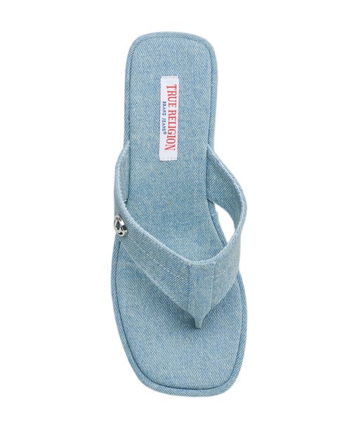 True Religion Latto Slip On Wedge Sandal In Blue