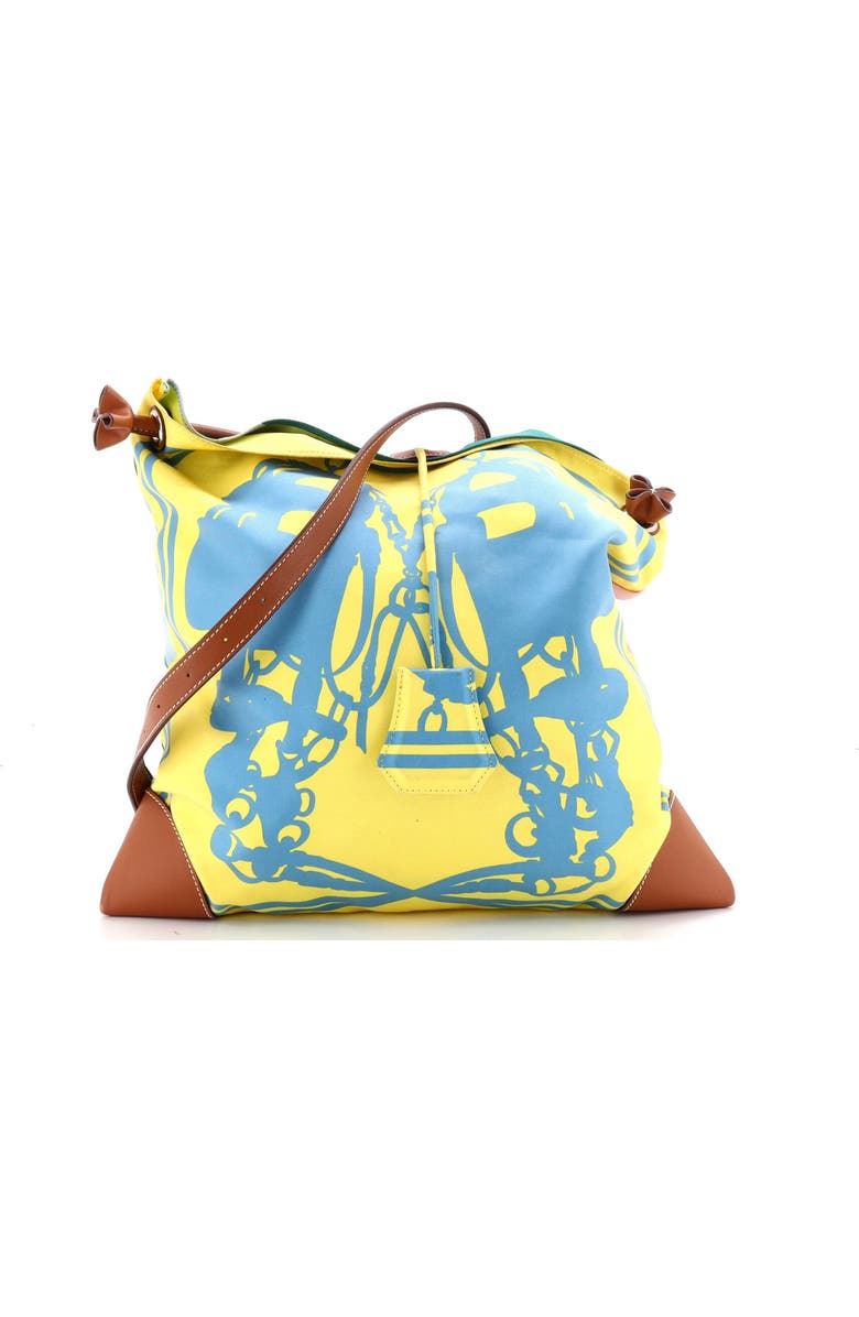 Pre-Owned Hermes Silky City Bag Printed Silk and Leather PM, Main, color, Multicolor