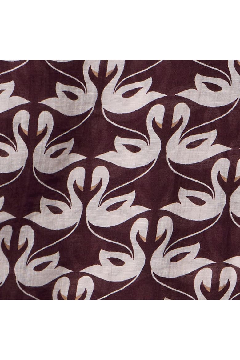Swan Print Shirt, Alternate, color, Burgundy