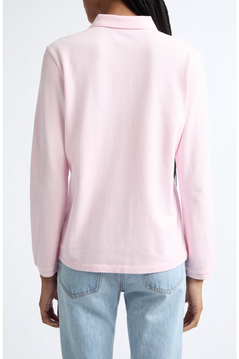 Long Sleeve Cotton Polo, Alternate, color, PINK