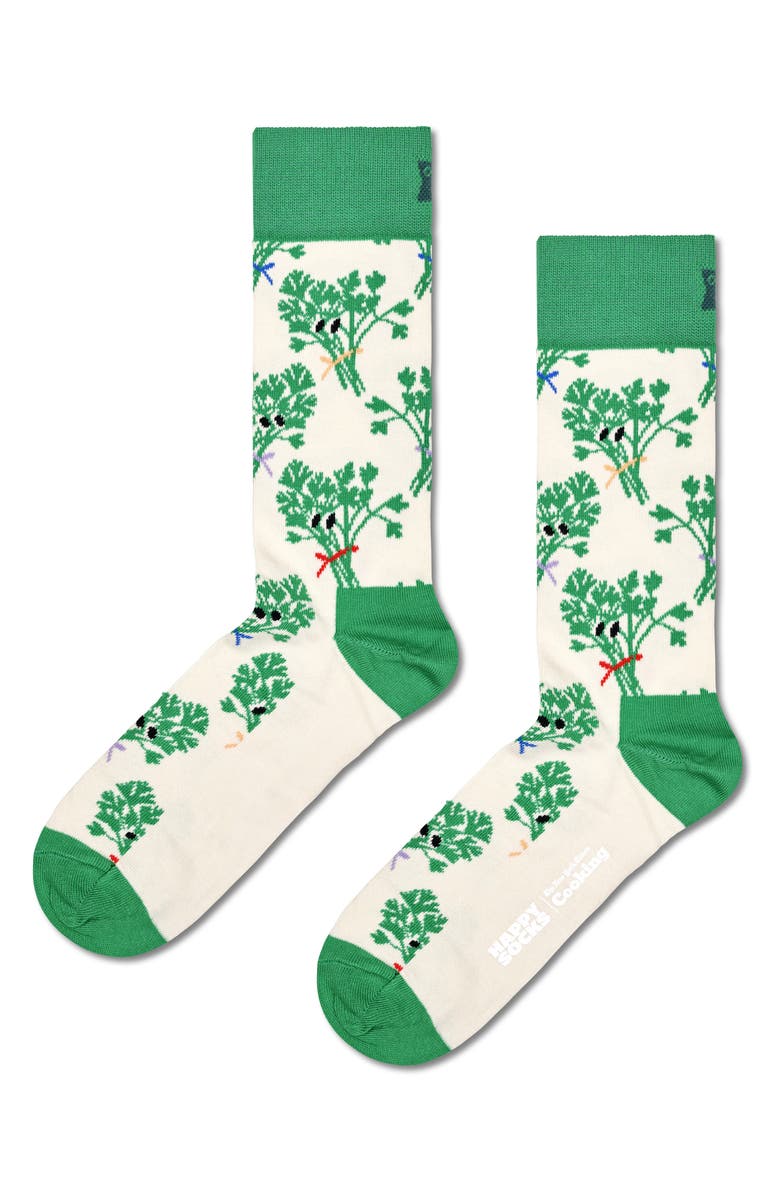 Happy Socks NYT Cooking Cilantrophile 2-Pack Cotton Blend Crew Socks Gift Set, Alternate, color,