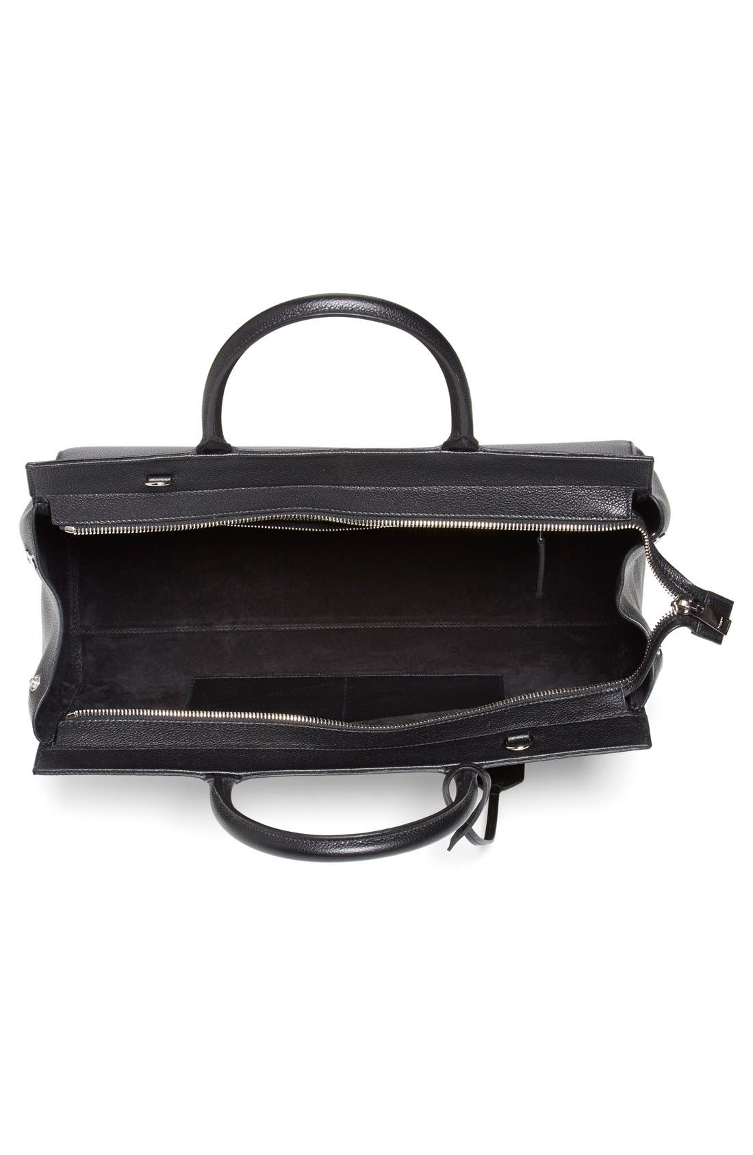 Saint Laurent 'Medium Cabas Rive Gauche' Grained Leather Satchel, Alternate, color, 