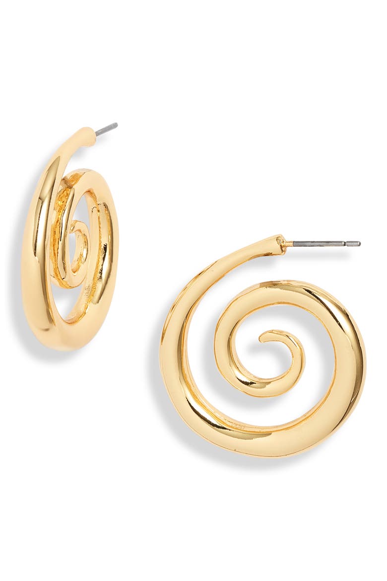 Swirl Drop Earrings, Main, color, GOLD