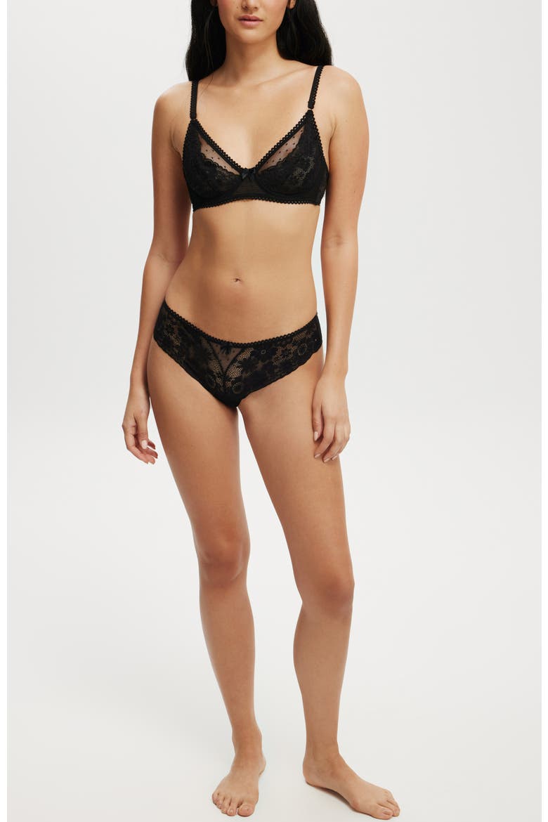 Women's Holly Lace Underwire Bra, Alternate, color, Black