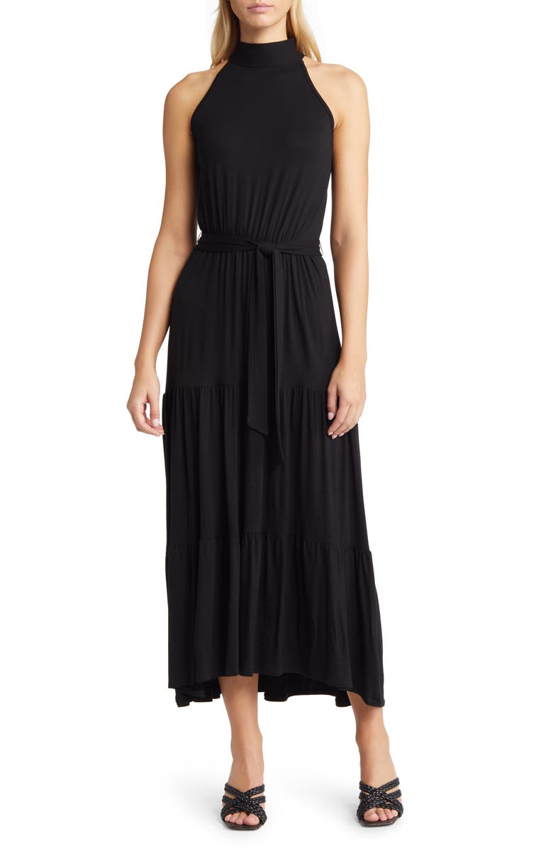 Loveappella Tiered Halter Maxi Dress, Main, color,