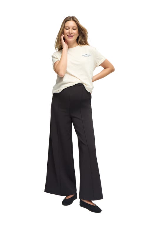 Ingrid & Isabel Maternity Flare Ponte Pant In Black