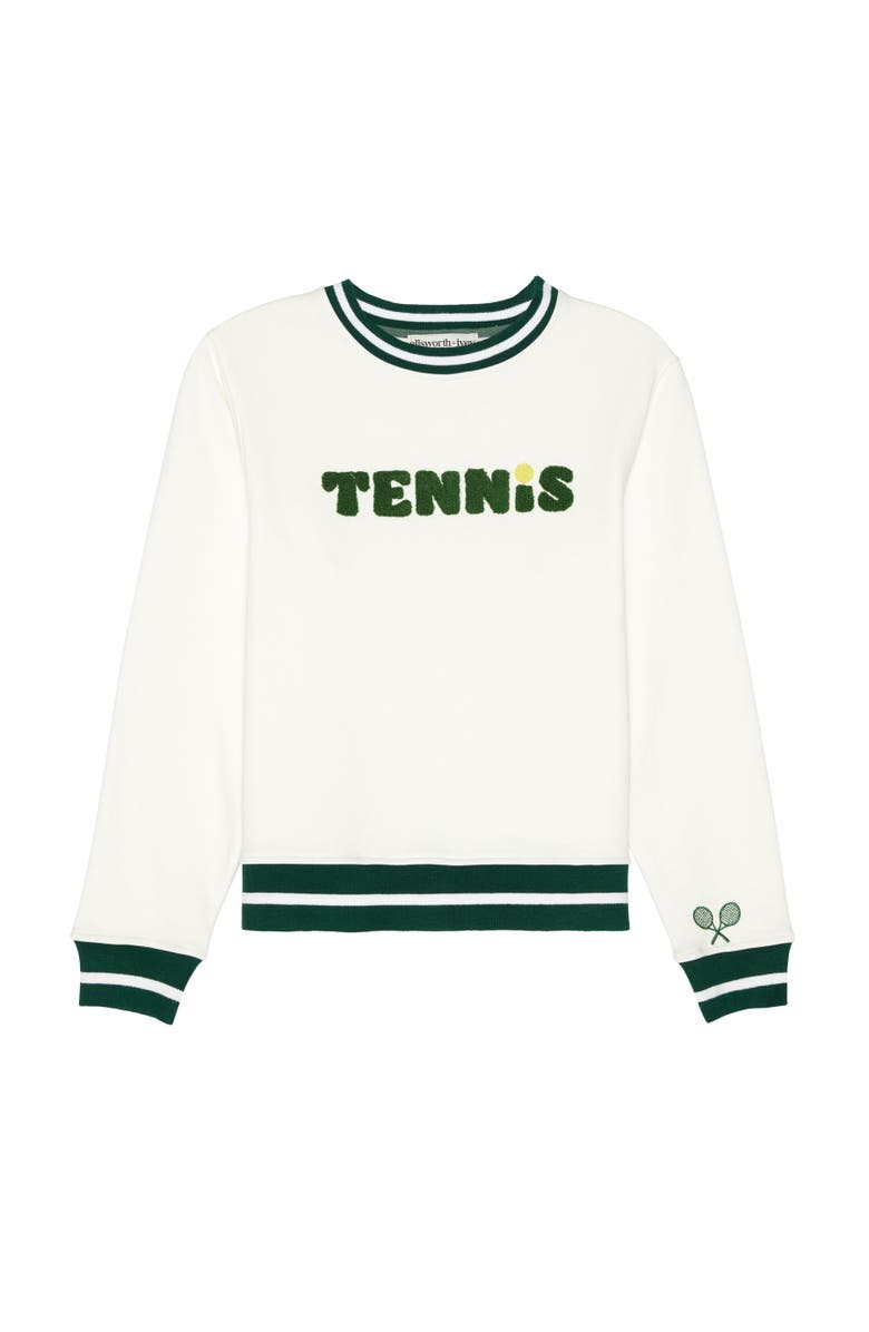 Ellsworth + Ivey Elle Women's Sweatshirt Tennis, Main, color, Ivory / Green