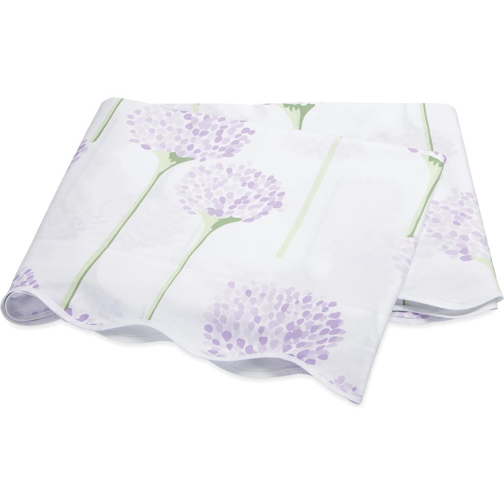 Matouk Floral Cotton Percale Flat Sheet In Lavender