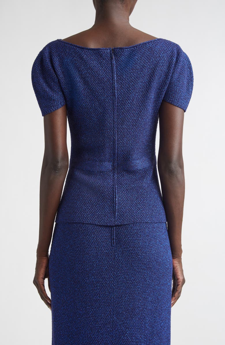 ST. JOHN Loretta Metallic Knit Sweater, Alternate, color, Midnight/ Cobalt Metallic