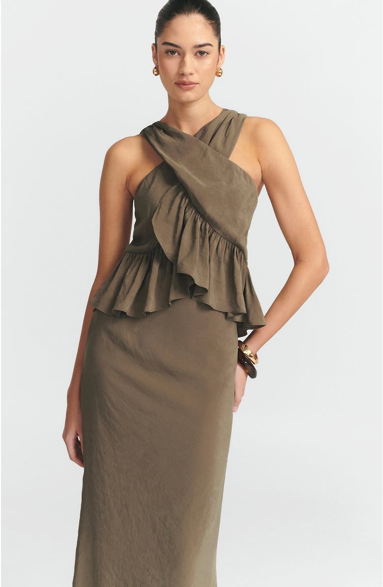 ST MRLO Aloe Maxi Dress, Alternate, color, Dark Truffle