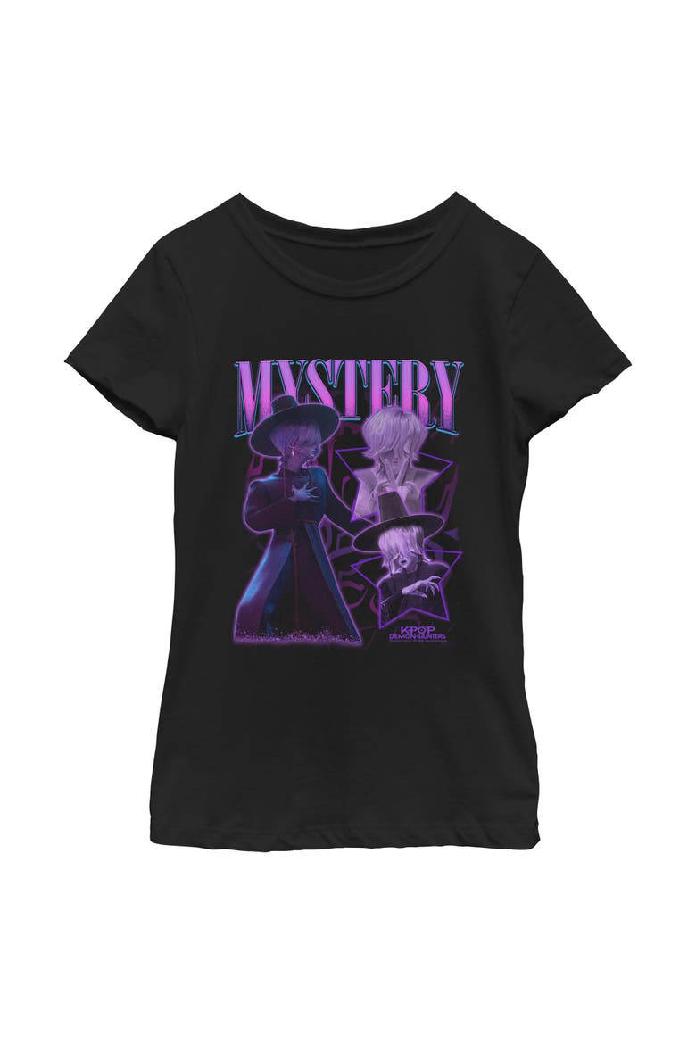 Girl's KPop Demon Hunters Mystery Saja Collage  Graphic T-Shirt, Main, color, Black