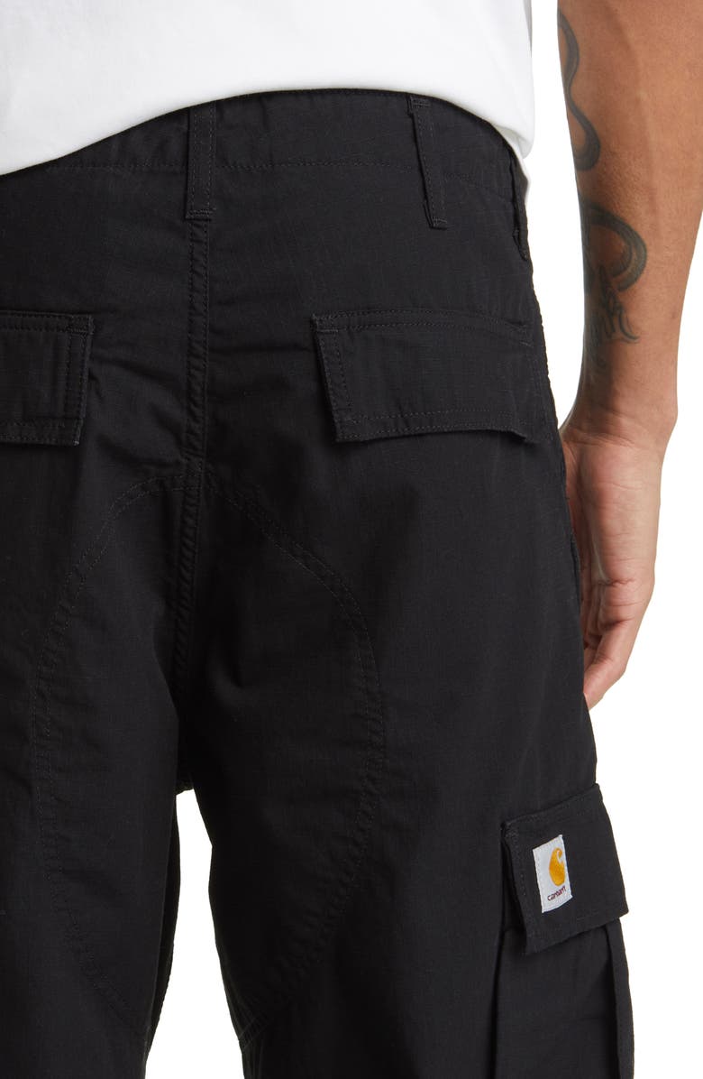 Carhartt Work In Progress Cotton Ripstop Cargo Pants, Alternate, color, Black Rinsed