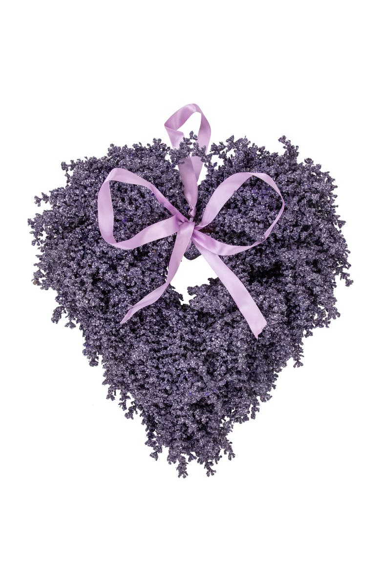 Northlight Artificial Lavender Heart Spring Wreath - 17.5", Main, color, 
