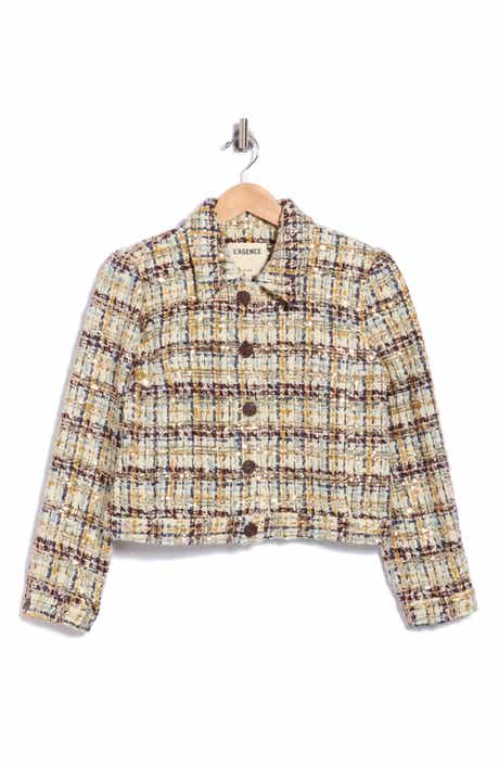 Kasey Sequin Tweed Wool Blend Jacket