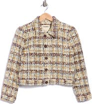 L'AGENCE Kasey Sequin Tweed Wool Blend Jacket