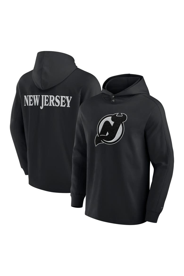 Men's Fanatics Black New Jersey Devils Elements Blaze Tri-Blend Long Sleeve Hoodie T-Shirt, Main, color, Black