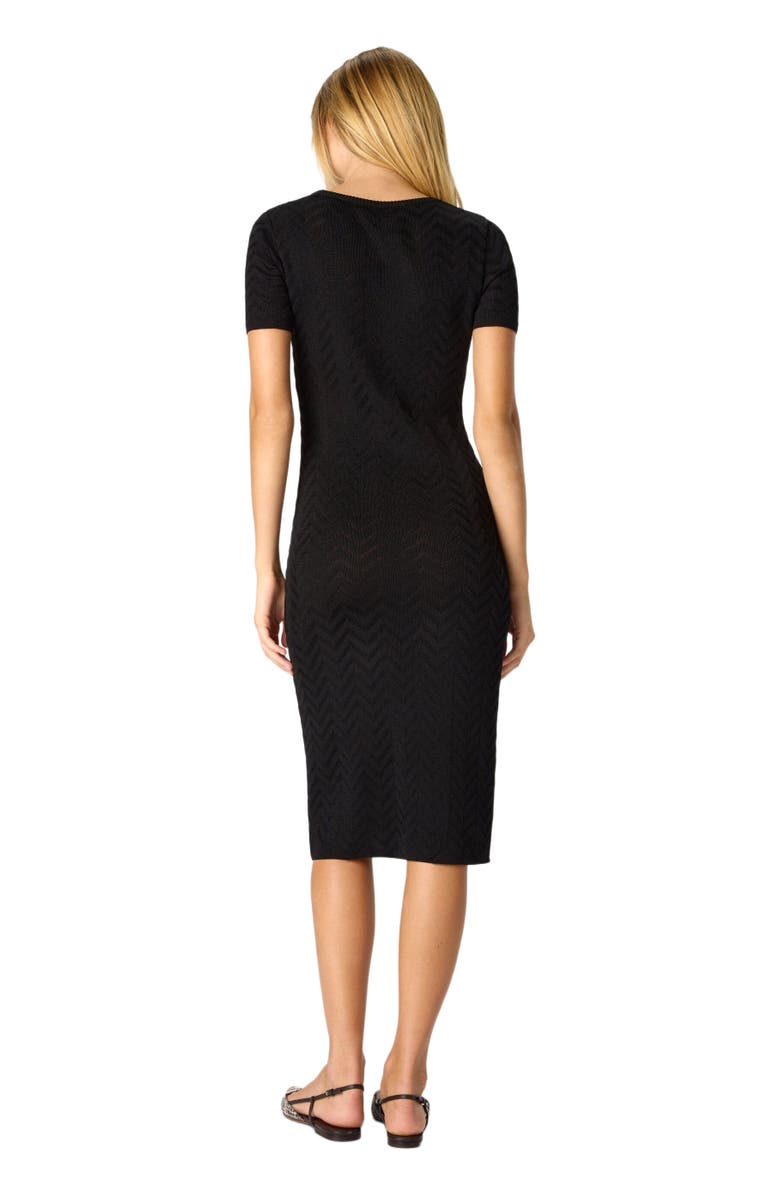 Missoni Chevron Cotton And Viscose Longuette Dress, Alternate, color, Black