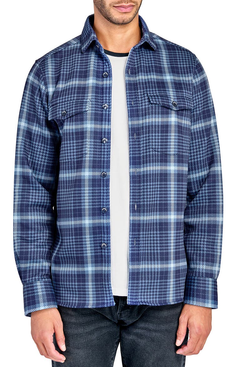 Plaid Shirt Jacket, Main, color, NAVY/GREEN