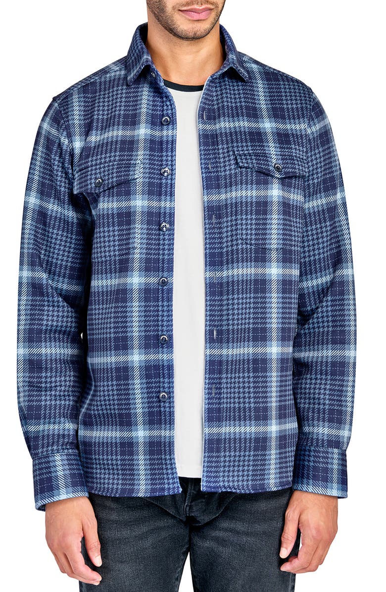 CONSTRUCT Plaid Shirt Jacket, Main, color, Navy/Green