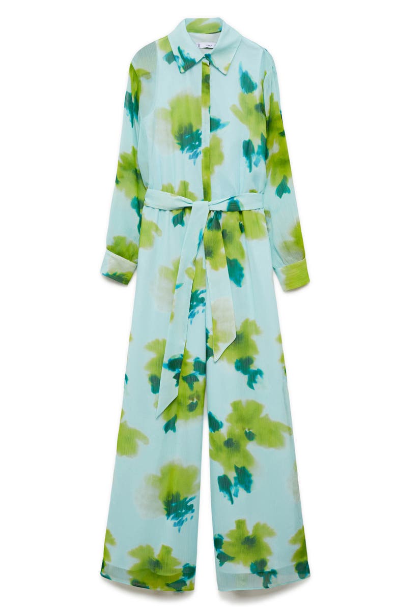MANGO Floral Long Sleeve Jumpsuit, Alternate, color, 