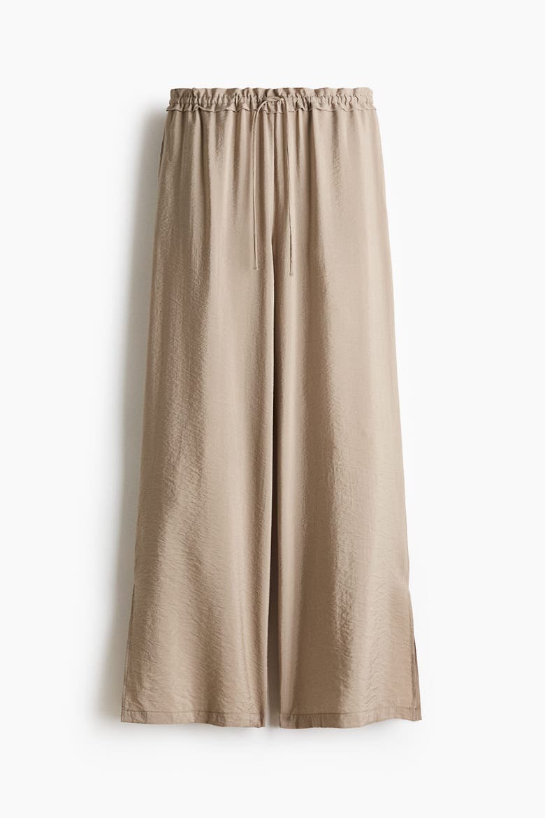 Viscose-blend Drawstring Pants, Alternate, color, Beige